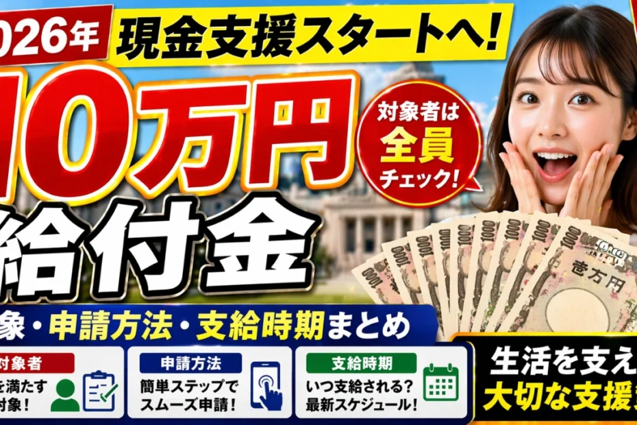 10万円現金支援スタートへ｜2026年給付金の対象・申請方法・支給時期まとめ