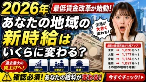 2026年最低賃金改革が始動｜あなたの地域の新時給はいくらに変わる