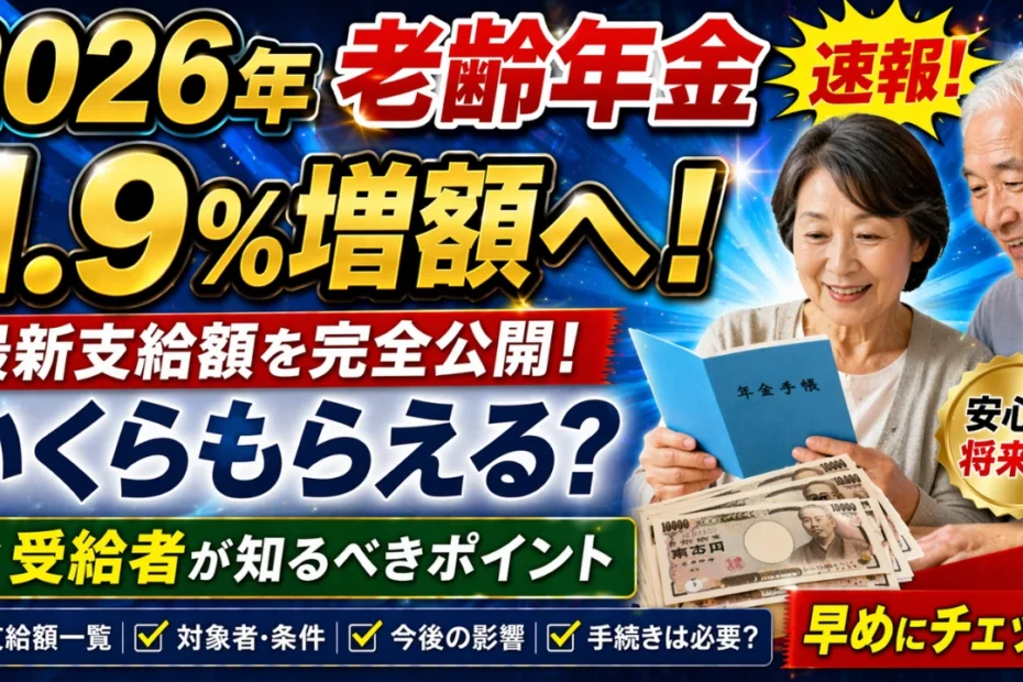 2026年老齢年金が1.9％増額へ｜最新支給額と受給者が知るべきポイント