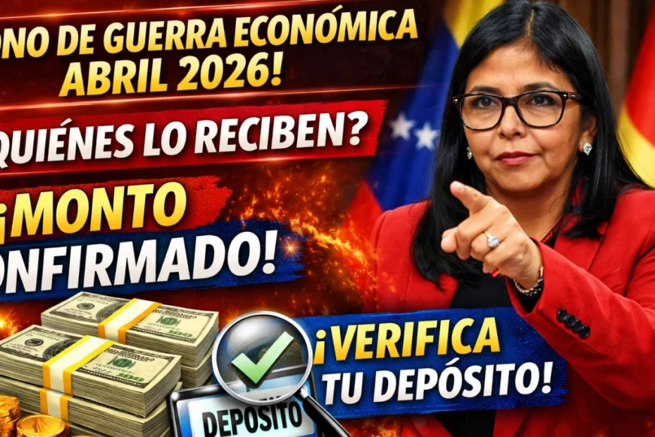 Bono de Guerra Económica Abril 2026 - Quiénes lo Reciben, Monto Confirmado y Cómo Verificar tu Depósito